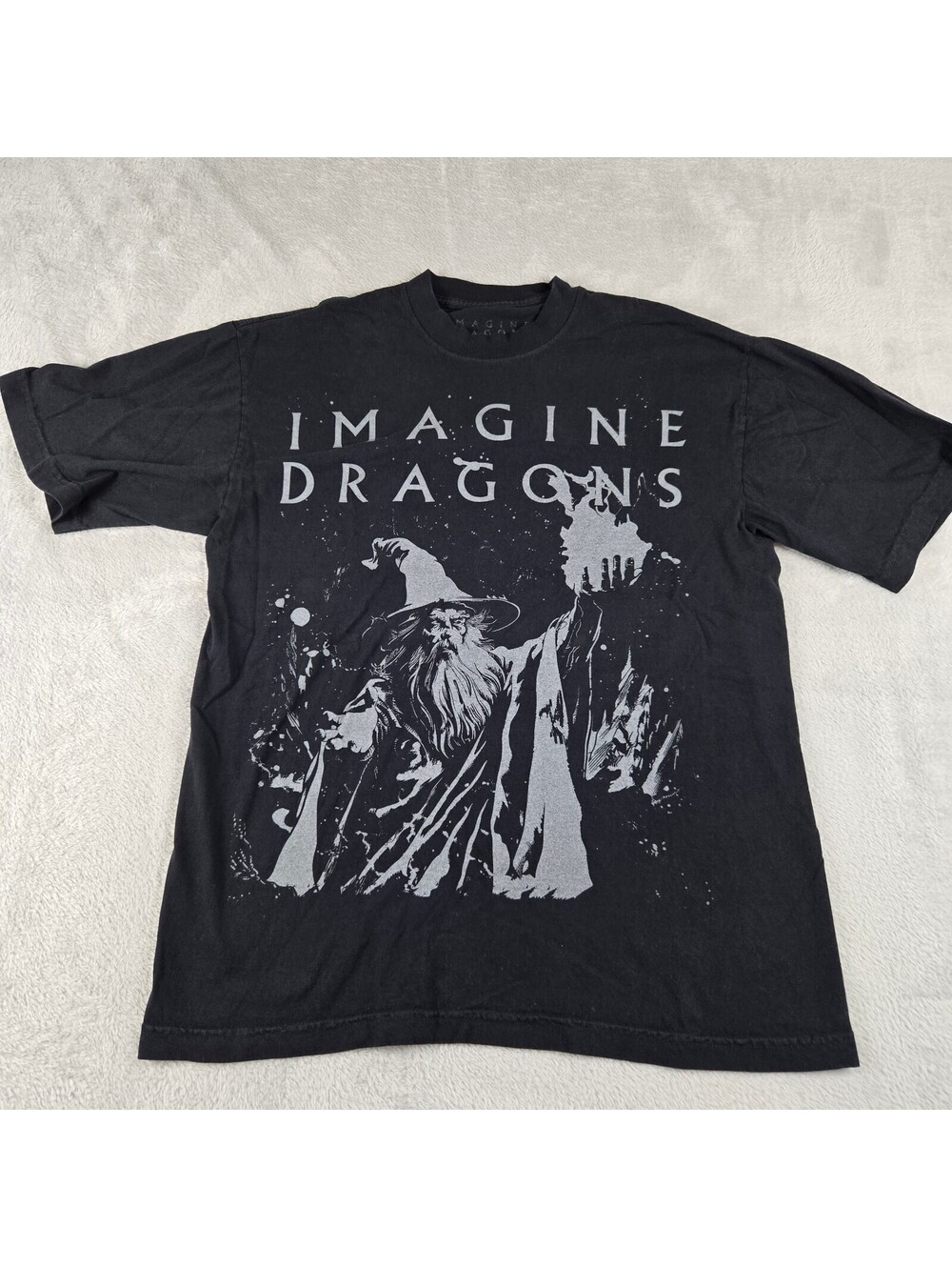 Imagine Dragons Loom World Tour 2024 T Shirt Black Wizard Graphic Size M